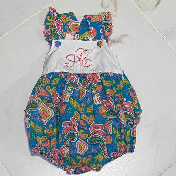 StellyBelly Monogrammed Romper "A" - Picture 4 of 9